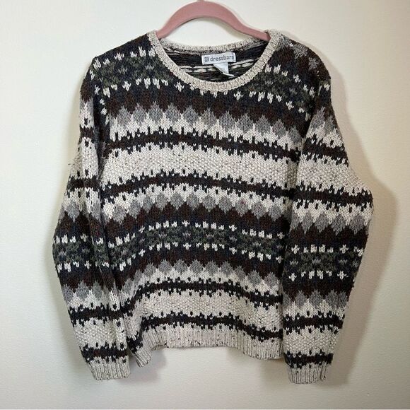 ✨ Dressbarn Women's Black and Gray Patterned Sweater Wool Blend Small - Picture 1 of 10